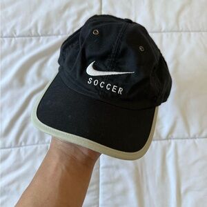 90s Nike Black and White Soccer Strap Back